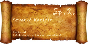 Szvatkó Kazimir névjegykártya